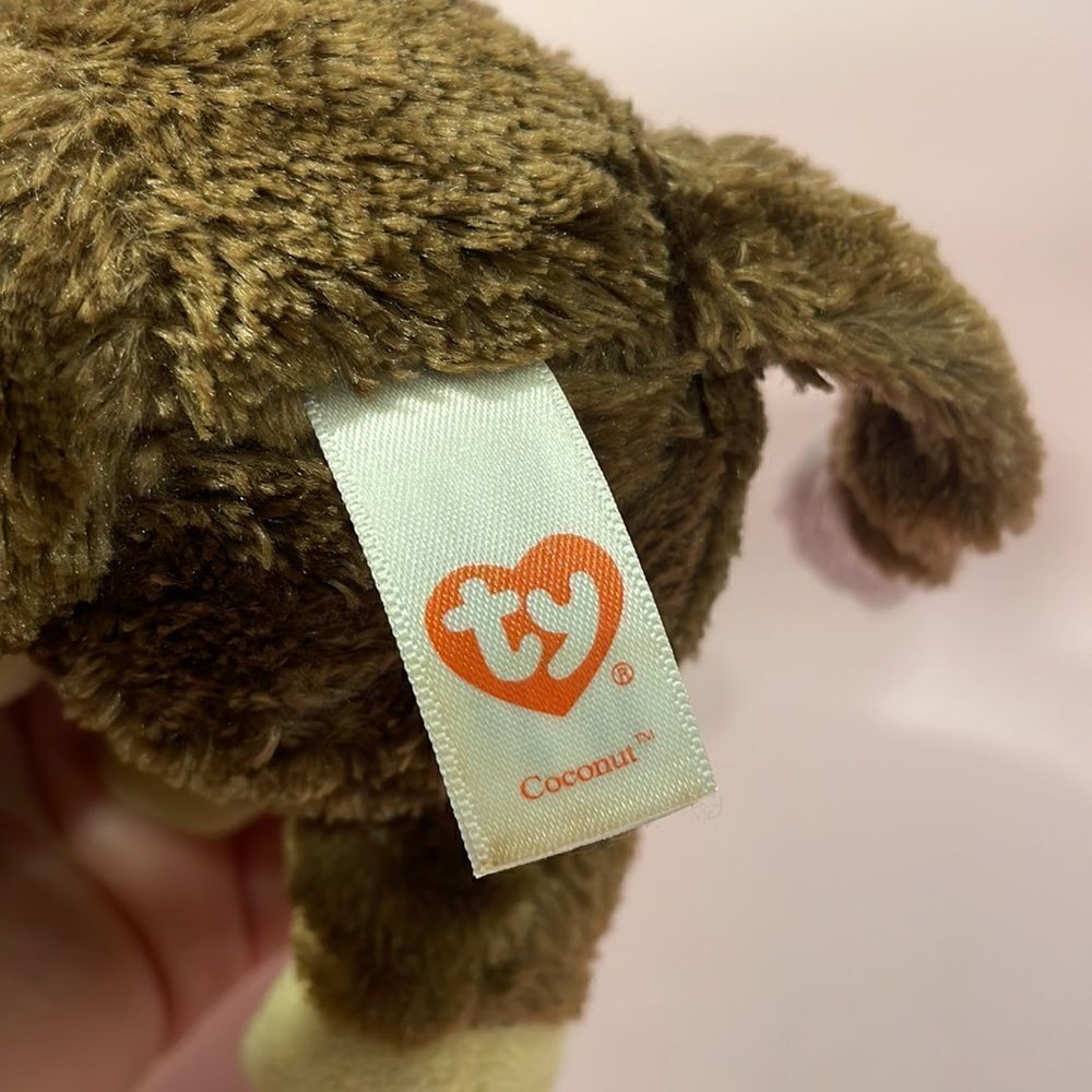 2015 Ty Beanie Boos Coconut the Brown & Purple Monkey Good Used Condition 7” - Picture 6 of 7
